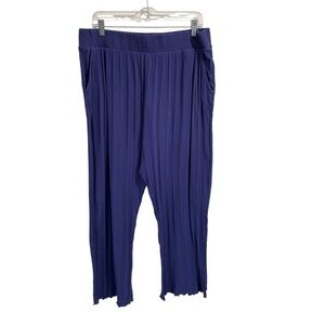 PACT Organic Cotton Ribbed Pajama Pullon Lounge Pants Purple Blue Women’s XL